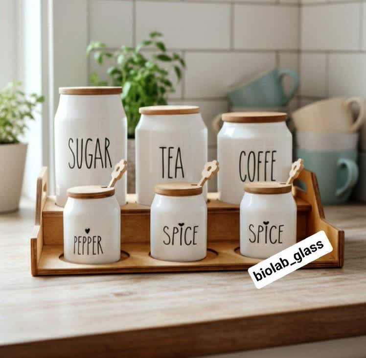 پاسماوری شش تکه سرامیکی درب چوبی